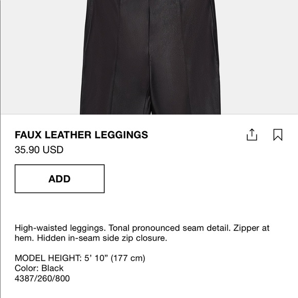 FAUX LEATHER LEGGINGS - Picture 2 of 5